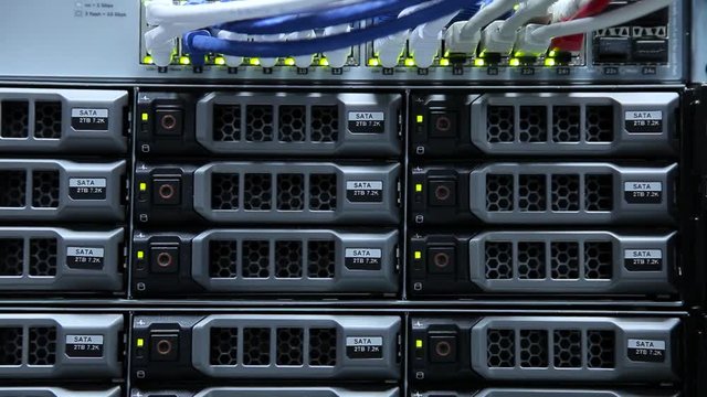 hard disks in the server room.