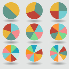 Fototapeta premium pie graph circle chart set illustration round vector