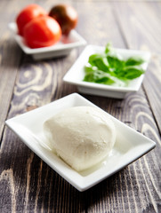 Italian caprese, mozzarella, tomatoes, basil