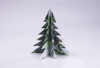 Fototapeta premium Money Origami Christmas tree
