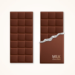 Milk Chocolate Package Bar Blank. Vector