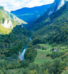 The Tara river canyon, view from height