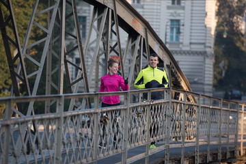 young  couple jogging