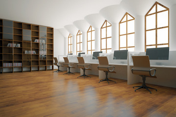 Library with workplaces