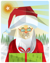 Santa Claus with a gift © PanGrafik