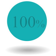 Business colorful pie chart circle graph 100 % azure vector illustration