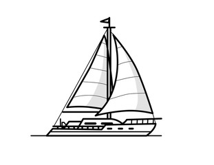 Boat outline illustration