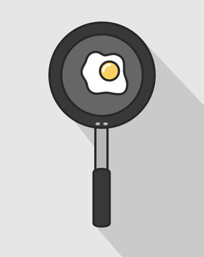 Half Fried Egg in Pan