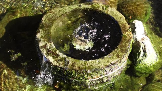 Spring water from old well in Japan
