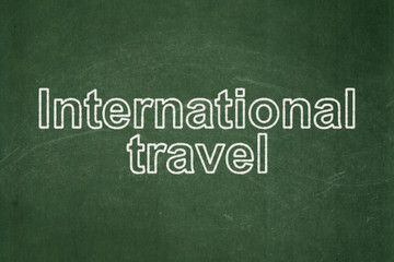 Obraz premium Travel concept: International Travel on chalkboard background