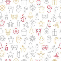 christmas icons seamless pattern background