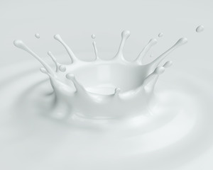 Splash of milk. 3d illustration