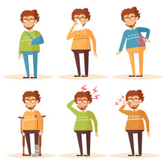 Man. Set with sick people.