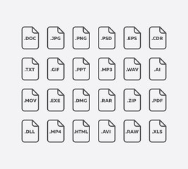File extensions icon set