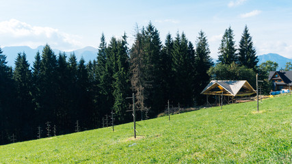 Guesthouse and mountain landscape horizon in Zakopane - 123946305