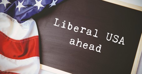 Composite image of liberal usa ahead