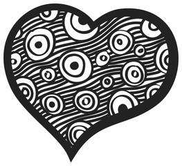Heart with round and strips