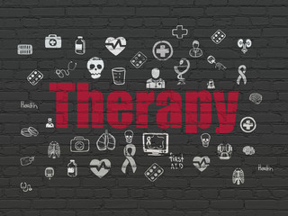 Healthcare concept: Therapy on wall background