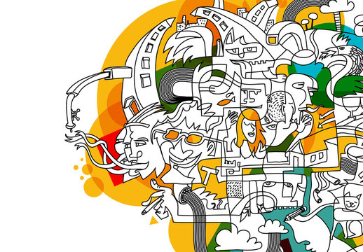 Illustration of urban life