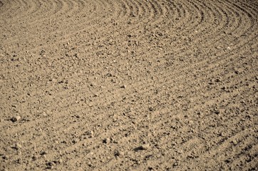 Curved plowed field background