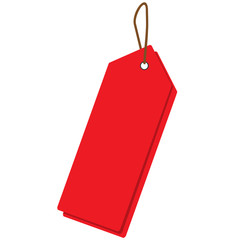 Empty red sale price tags set. Sale tag. Vector illustration.