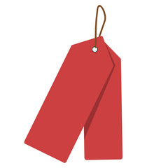 Empty red sale price tags set. Sale tag. Vector illustration.