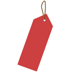 Empty red sale price tag. Sale tag. Vector illustration.