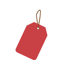 Empty red sale price tag. Sale tag. Vector illustration.