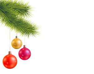 Christmas background with colorful balls