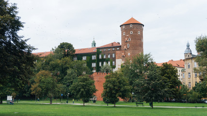 Wawel Castle and Vistula river in Krakow, Poland . - 123947553