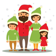 Obraz na płótnie Canvas Happy Christmas family, vector illustration.