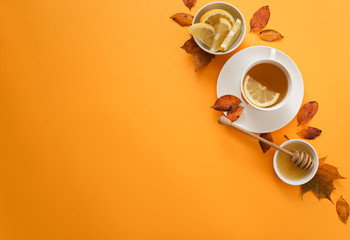 thé sain d& 39 automne sur fond clair