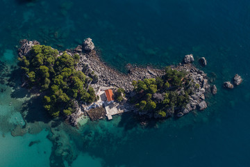 aerial view of the Greece coast line