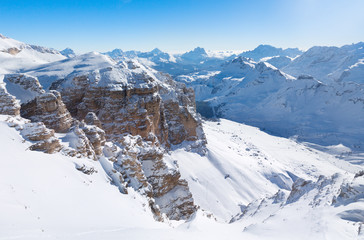 landscape with winter mountains