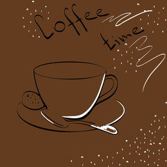 Vector coffee cup. Coffee time