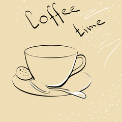 Vector coffee cups. Coffee time