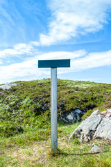Wooden sign in the forest