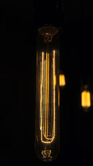Decorative antique edison style light bulbs chandelier background - 123950961