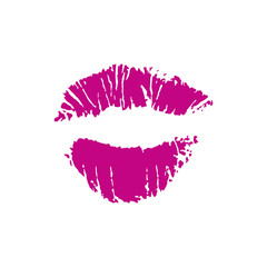 Sexy lipstick kiss print icon. Isolated on white background. Vector illustration.
