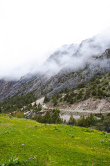 Mountain road in the gorge Dugoba, Kyrgyzstan 