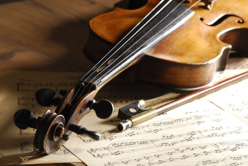 Fototapeta premium skrzypce i nuty