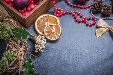 making Christmas decoration garland