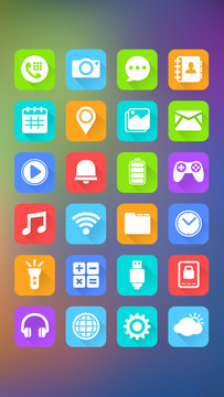 
Mobile Icons, Abstract Background, Mobile Application
