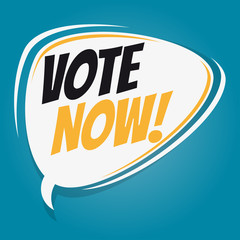 vote now retro speech balloon
