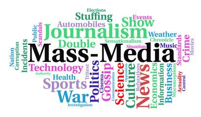 Fototapeta premium Mass-media word cloud. News concept. Vector illustration.