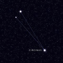 Sky Map with the name of the stars and constellations. Astronomical symbol constellation Circinus © lauritta
