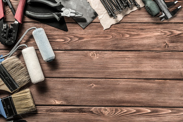 Instruments on wooden table