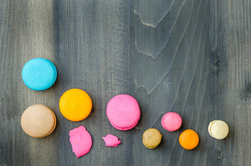top view of colorful macaroons