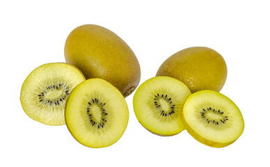 whole kiwi fruit and half