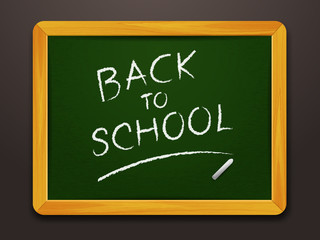 Fototapeta premium Blackboard with Back to school text vector illustration